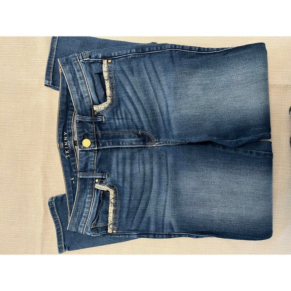 WHBM Skinny Ankle Jeans with Snakeskin trimming - Picture 4 of 7